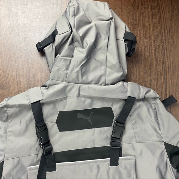 Puma Conqr Full Zip Jacket Silver Black Casual Athletic Outerwear Men’s Sz - Picture 7 of 11